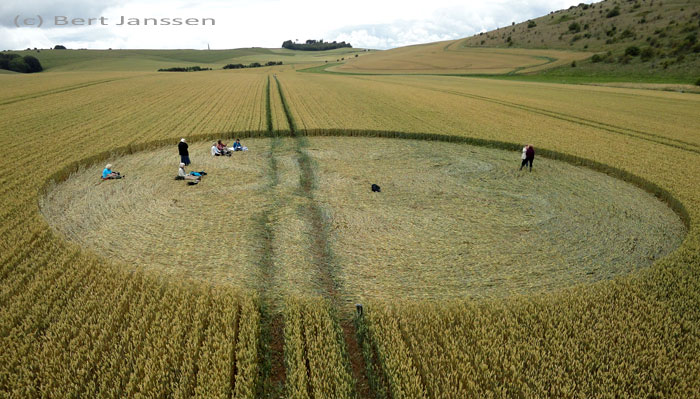 Cherhill Down, Wiltshire crop circle, aerial photo 10