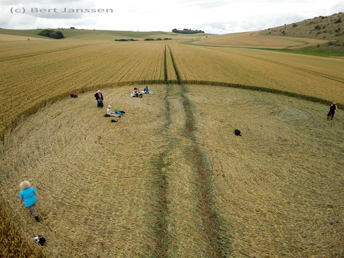 Cherhill Down, Wiltshire crop circle, aerial photo 11