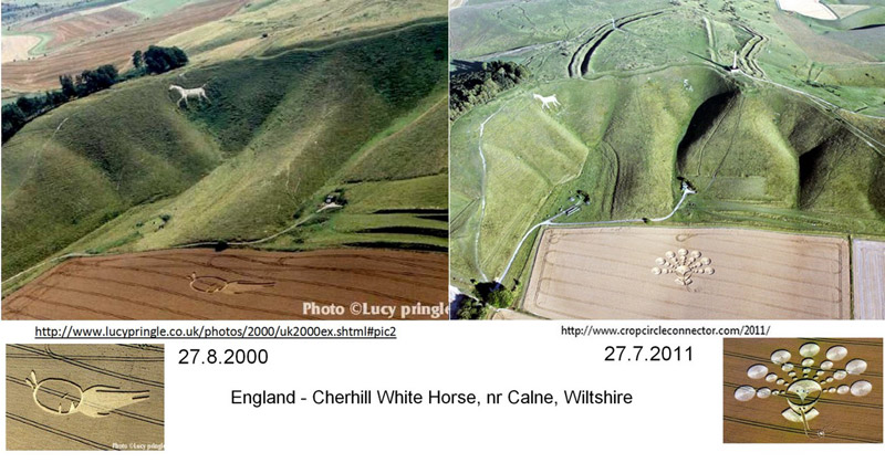 Cherhill White Horse, Wiltshire crop circle, aerial photo 8