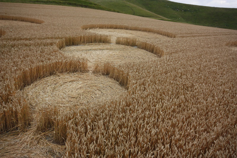 Cherhill White Horse, Wiltshire crop circle, aerial photo 39