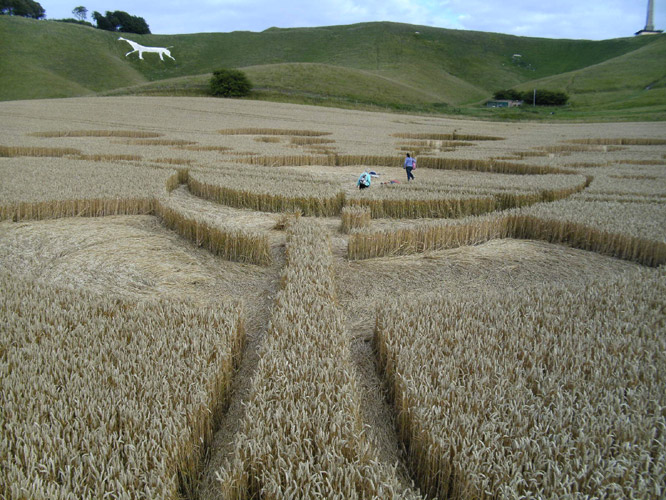 Cherhill White Horse, Wiltshire crop circle, aerial photo 26