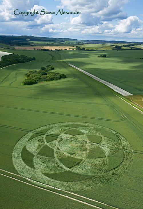 Fonthill Down, Wiltshire crop circle, aerial photo 8