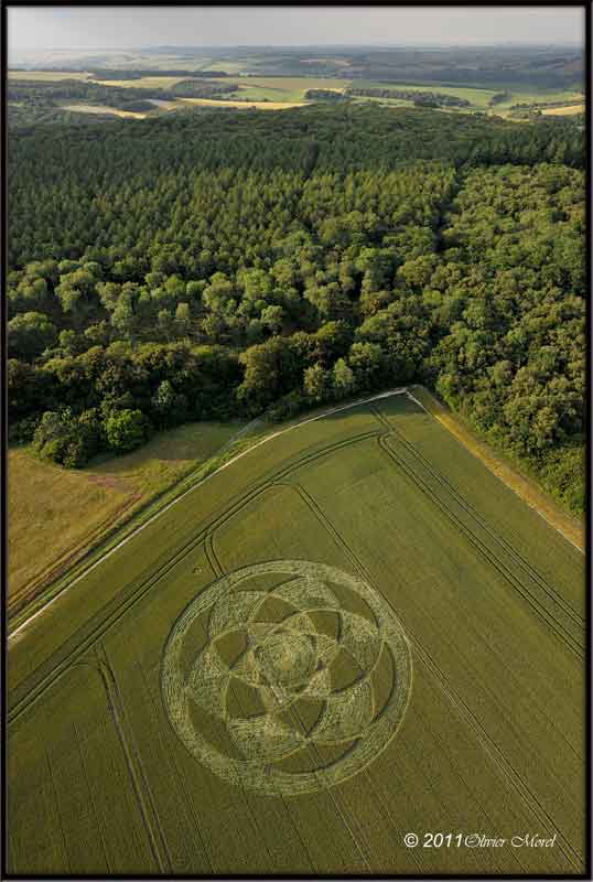 Fonthill Down, Wiltshire crop circle, aerial photo 2