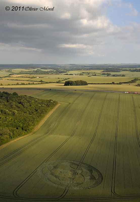 Fonthill Down, Wiltshire crop circle, aerial photo 3
