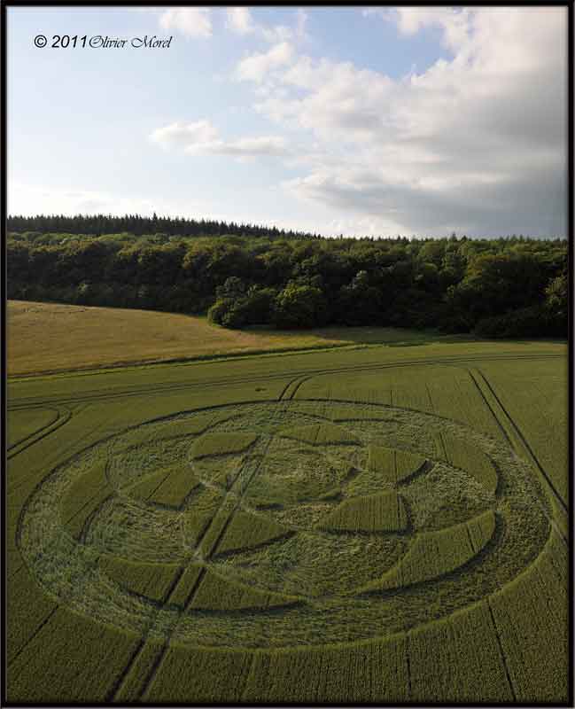 Fonthill Down, Wiltshire crop circle, aerial photo 4
