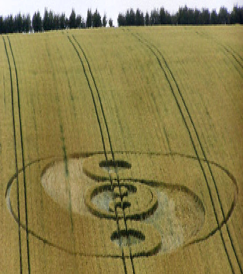 Dovendale Longbarrow, Lincolnshire crop circle, aerial photo 2