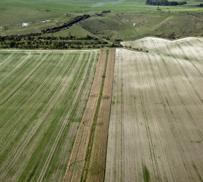 East Field (2), Wiltshire crop circle, aerial photo 2