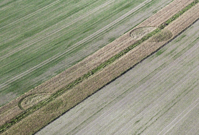 East Field (2), Wiltshire crop circle, aerial photo 3
