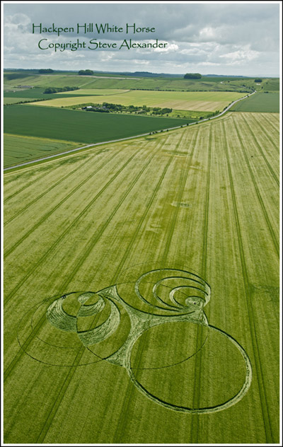 Hackpen Hill, Wiltshire crop circle, aerial photo 8
