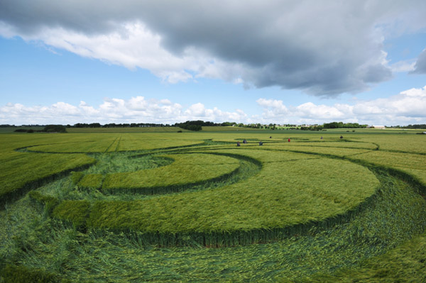 Hackpen Hill, Wiltshire crop circle, aerial photo 43