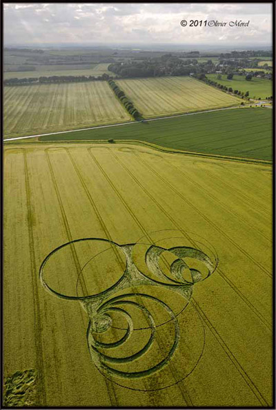 Hackpen Hill, Wiltshire crop circle, aerial photo 35