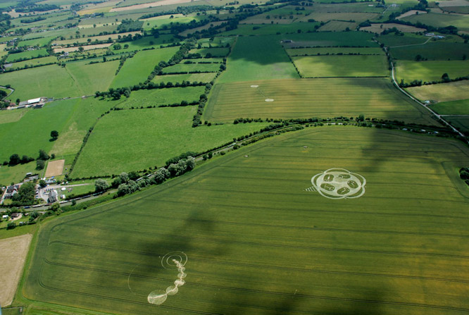 Honeystreet (2), Wiltshire crop circle, aerial photo 6