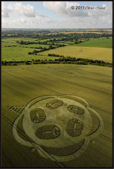 Honeystreet (2), Wiltshire crop circle, aerial photo 4
