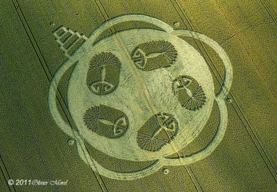 Honeystreet (2), Wiltshire crop circle, aerial photo 9