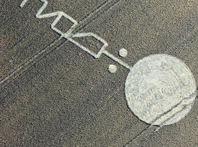 Honeystreet (3), Wiltshire crop circle, aerial photo 2