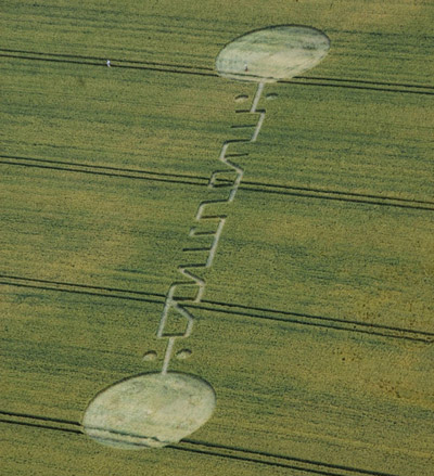 Honeystreet (3), Wiltshire crop circle, aerial photo 3