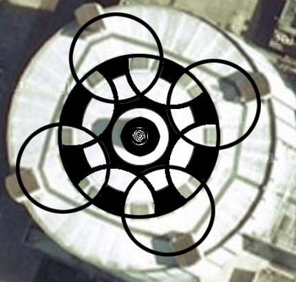 Innage, Wales crop circle, aerial photo 10