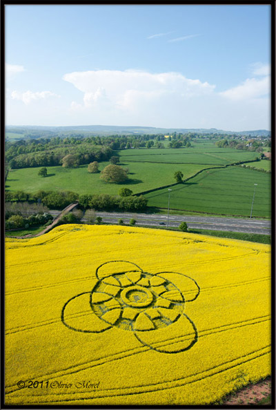 Innage, Wales crop circle, aerial photo 2