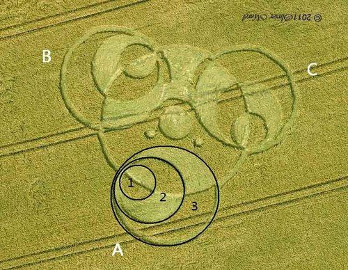 Kingstone Coombes, Oxfordshire crop circle, aerial photo 7
