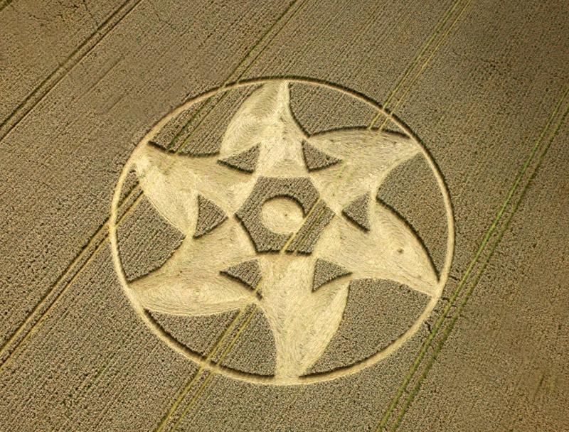 Crop Circle atKnoll Down, Wiltshire crop circle, aerial photo 7