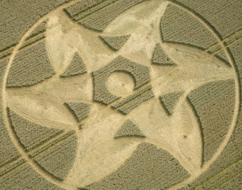 Crop Circle atKnoll Down, Wiltshire crop circle, aerial photo 8