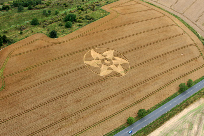 Crop Circle atKnoll Down, Wiltshire crop circle, aerial photo 13