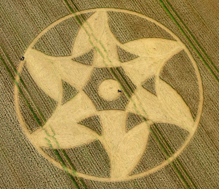 Crop Circle atKnoll Down, Wiltshire crop circle, aerial photo 12