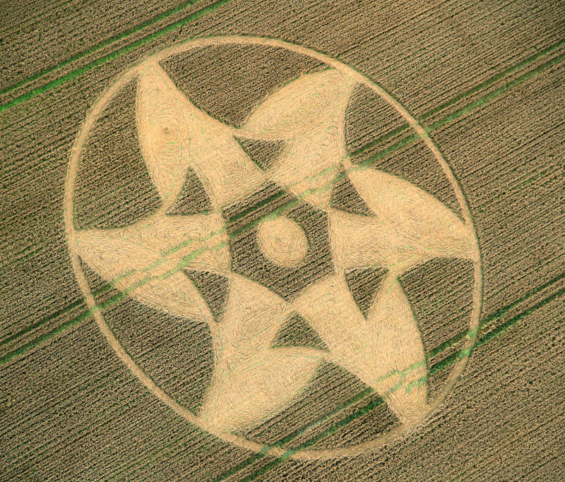 Crop Circle atKnoll Down, Wiltshire crop circle, aerial photo 9