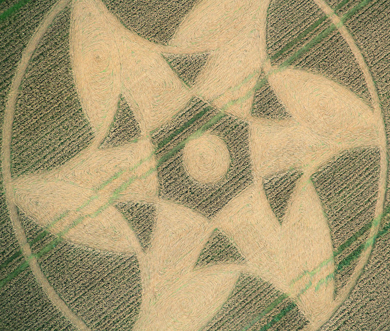 Crop Circle atKnoll Down, Wiltshire crop circle, aerial photo 10