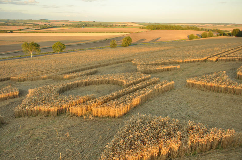 Crop Circle atKnoll Down, Wiltshire crop circle, aerial photo 24