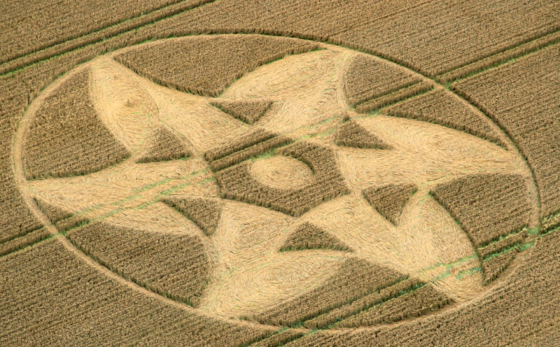 Crop Circle atKnoll Down, Wiltshire crop circle, aerial photo 3