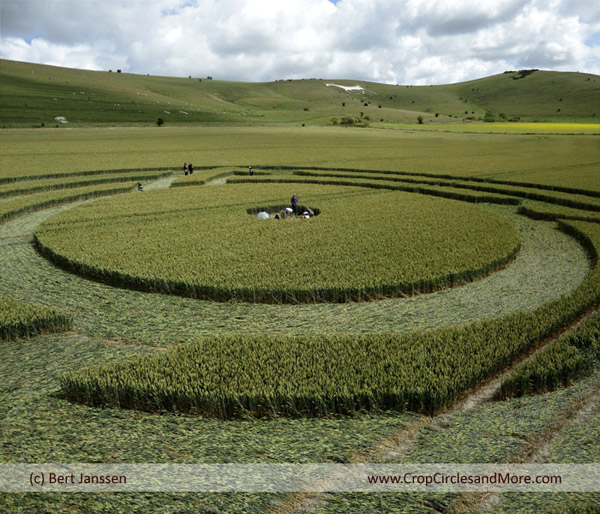 Milk Hill, Wiltshire crop circle, aerial photo 45