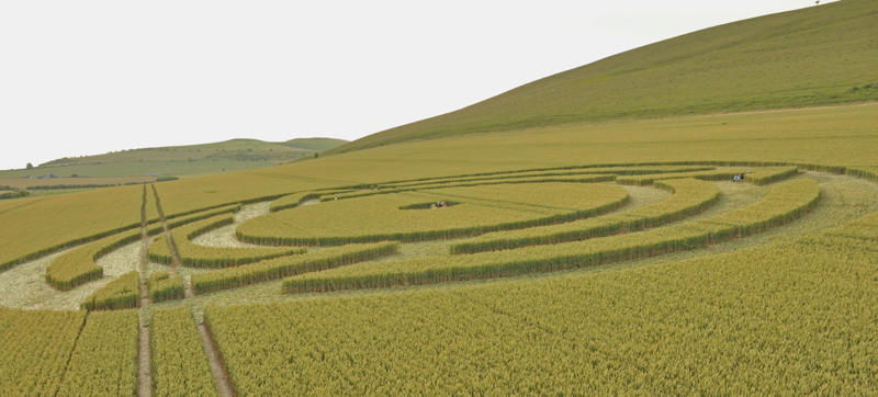 Milk Hill, Wiltshire crop circle, aerial photo 41