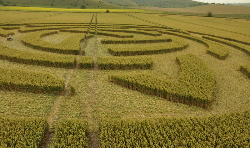 Milk Hill, Wiltshire crop circle, aerial photo 37