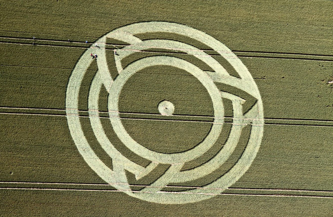 Milk Hill, Wiltshire crop circle, aerial photo 3