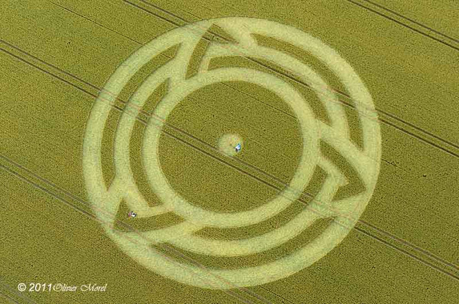Milk Hill, Wiltshire crop circle, aerial photo 5