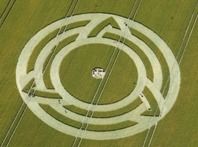 Milk Hill, Wiltshire crop circle, aerial photo 7