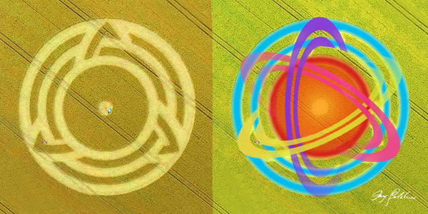 Milk Hill, Wiltshire crop circle, aerial photo 14