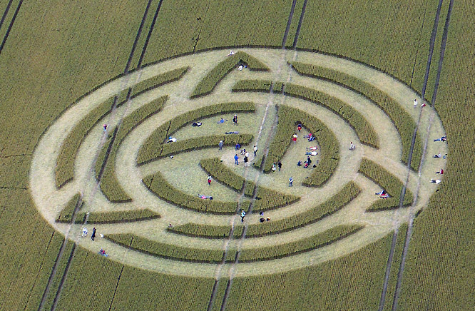 Milk Hill, Wiltshire crop circle, aerial photo 11