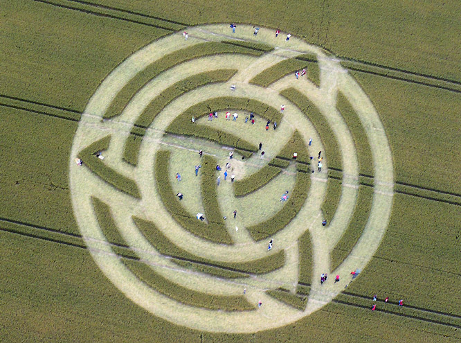 Milk Hill, Wiltshire crop circle, aerial photo 12