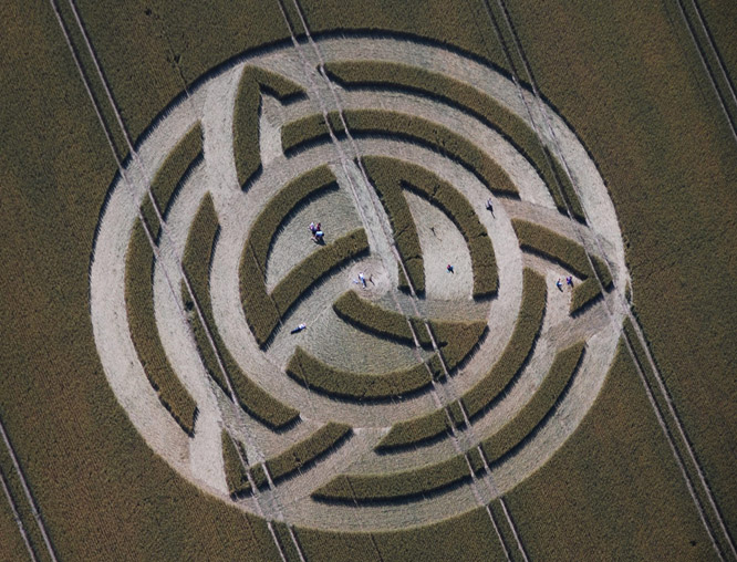 Milk Hill, Wiltshire crop circle, aerial photo 10