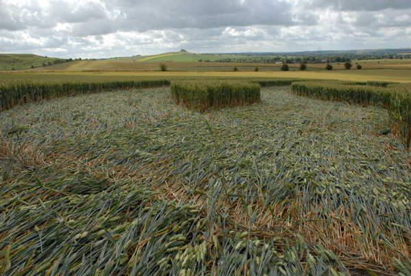 Milk Hill, Wiltshire crop circle, aerial photo 52