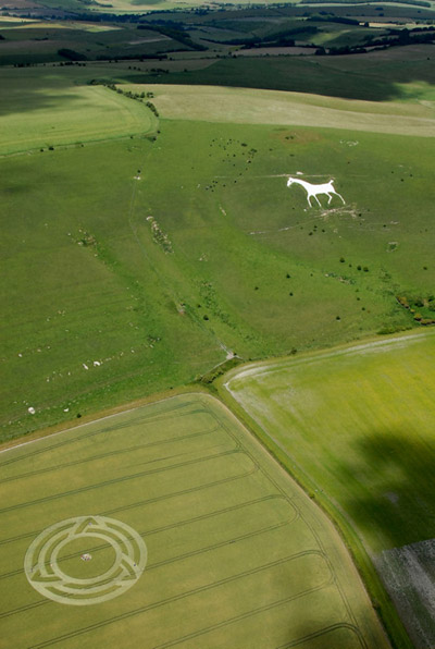 Milk Hill, Wiltshire crop circle, aerial photo 8