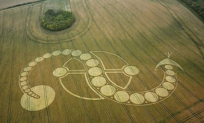 West Woodhay Down, Wiltshire crop circle, aerial photo 15