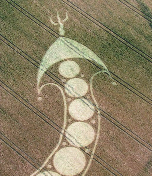 West Woodhay Down, Wiltshire crop circle, aerial photo 7