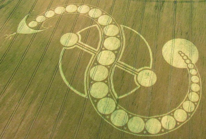 West Woodhay Down, Wiltshire crop circle, aerial photo 6