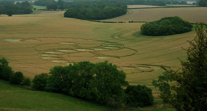 West Woodhay Down, Wiltshire crop circle, aerial photo 27