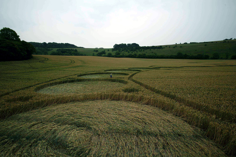West Woodhay Down, Wiltshire crop circle, aerial photo 29