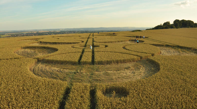 Roundway Hill, Wiltshire crop circle, aerial photo 36