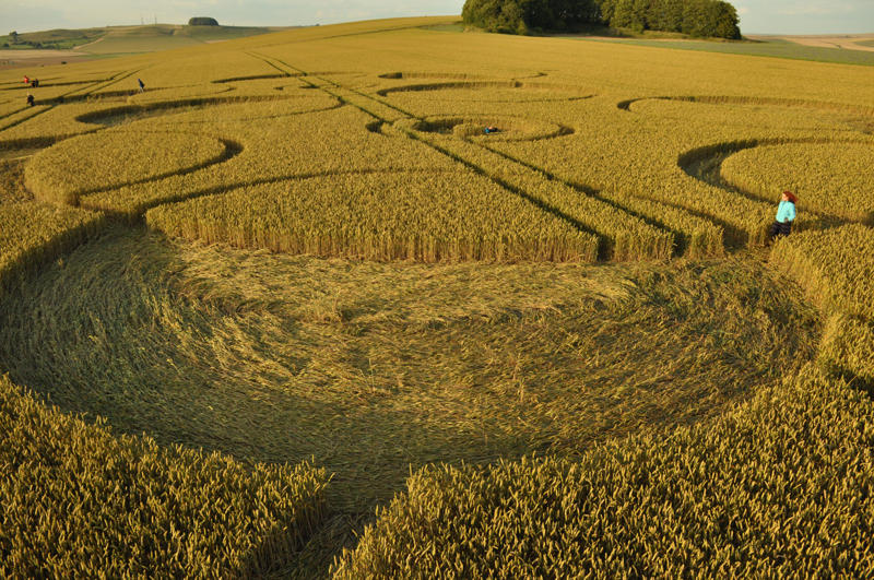 Roundway Hill, Wiltshire crop circle, aerial photo 37